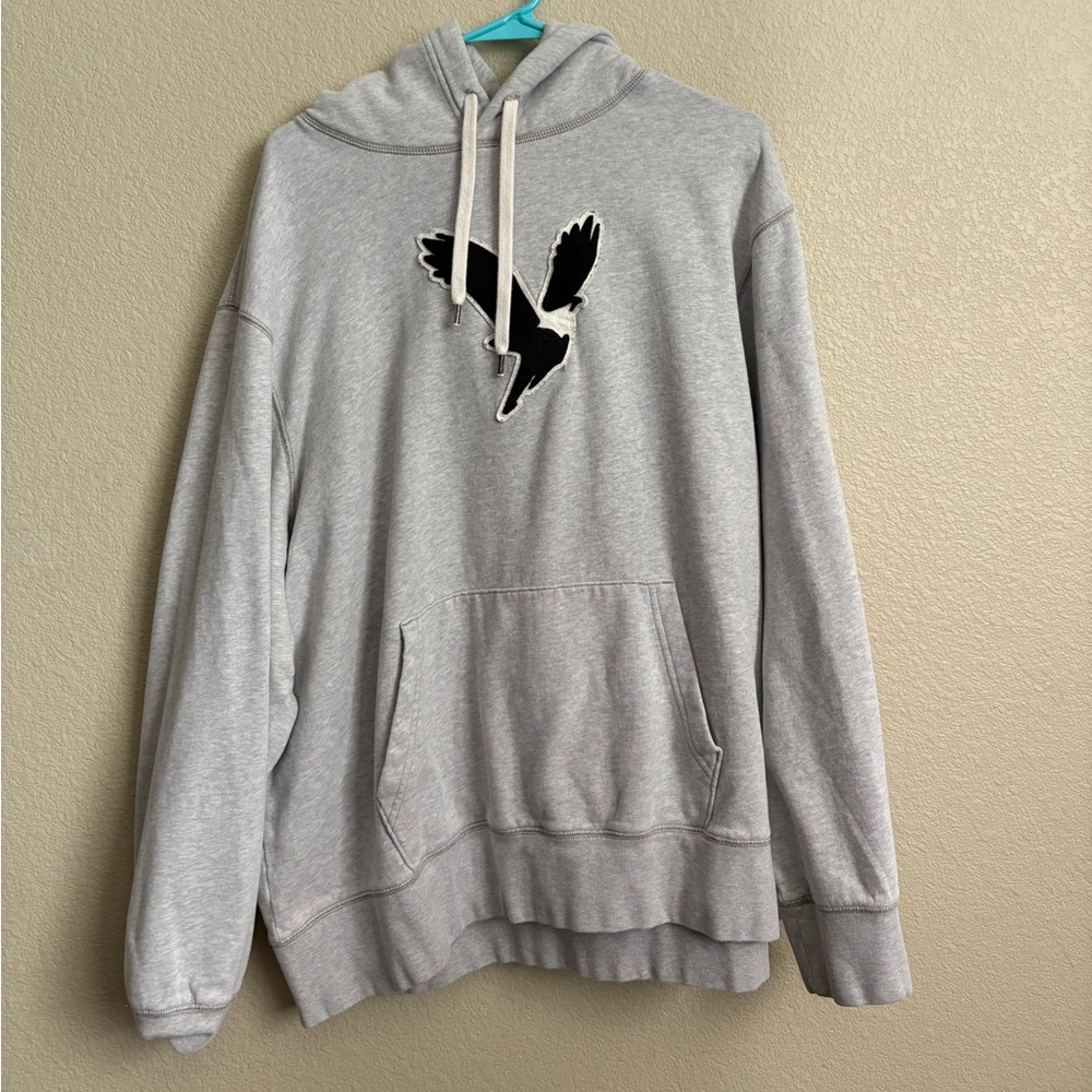 American Eagle Outfitters Gray Hoodie with Green Label